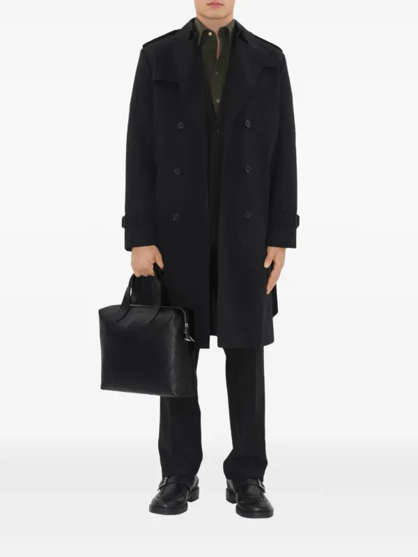 Burberry チェック ビジネスバッグ | ブラック | FARFETCH JP
