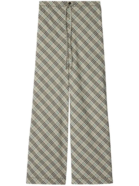Burberry check-pattern cotton trousers 