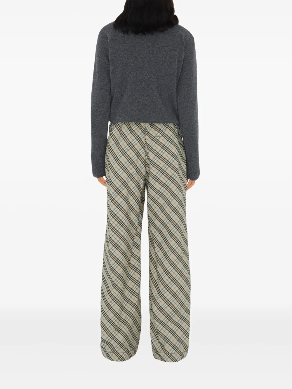 Burberry Geruite broek Beige