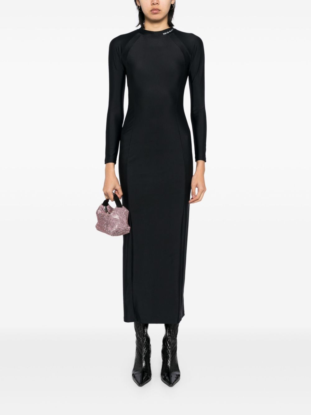 Alexander Wang logo printed dress - Zwart