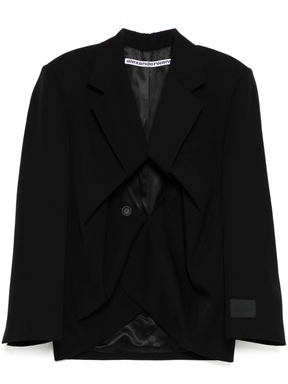 exaggerated split front blazer