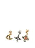 Louis Vuitton Pre-Owned 21st Century Swarovski Crystal Love Letters 3 Piece Set Push Back costume earrings - Gold