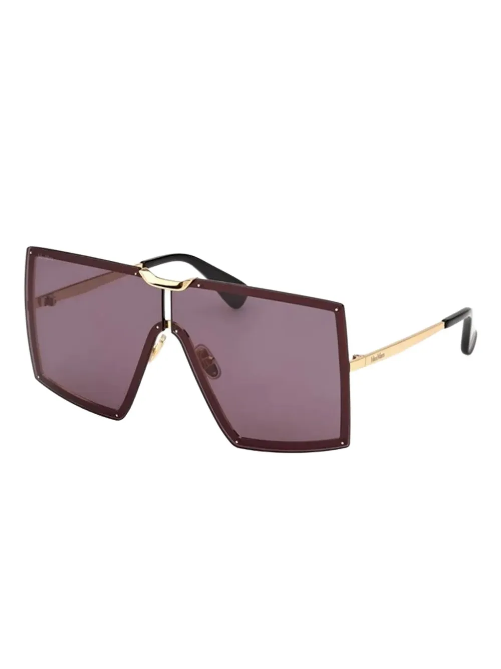 Max Mara Eyewear Zonnebril met vierkant montuur en gouden detail