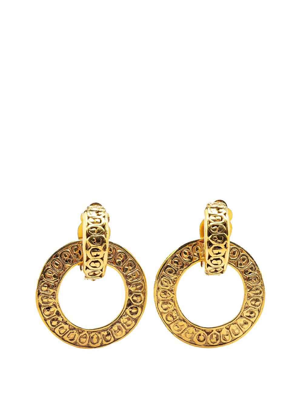 CHANEL Pre-Owned 1970-1980 Gold Plated Hoop costume earrings