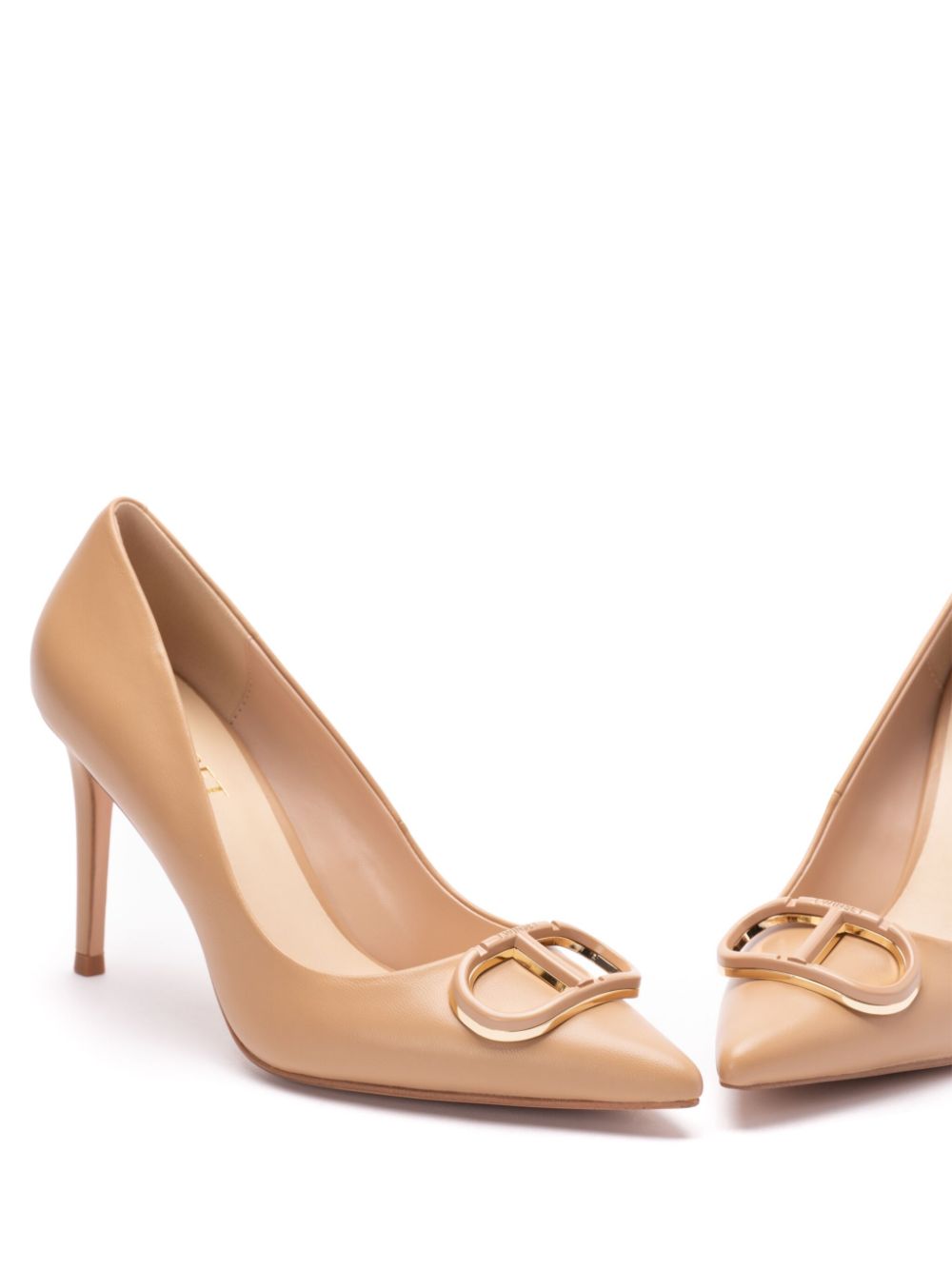 TWINSET Oval pumps met T-plakkaat - Beige