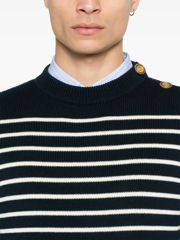 Valentino Garavani ストライプ セーター | ブルー | FARFETCH JP