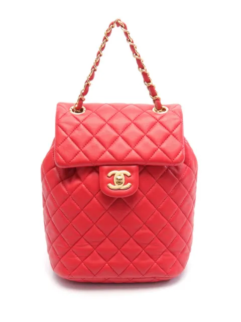 CHANEL Pre-Owned mochila con capitonado de rombos y logo CC 2019