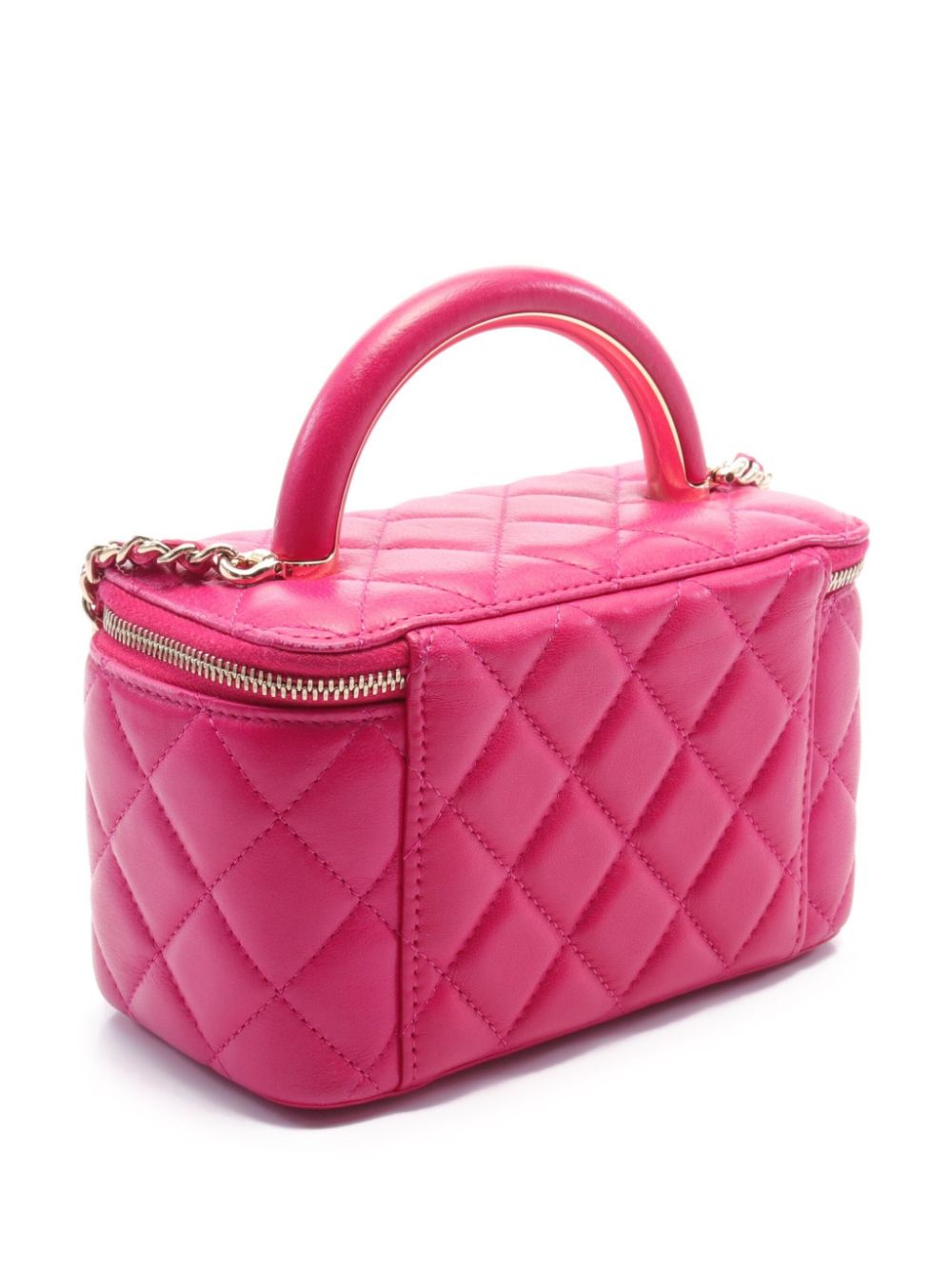 CHANEL Pre-Owned 2021 diamond-quilted vanity case - Roze