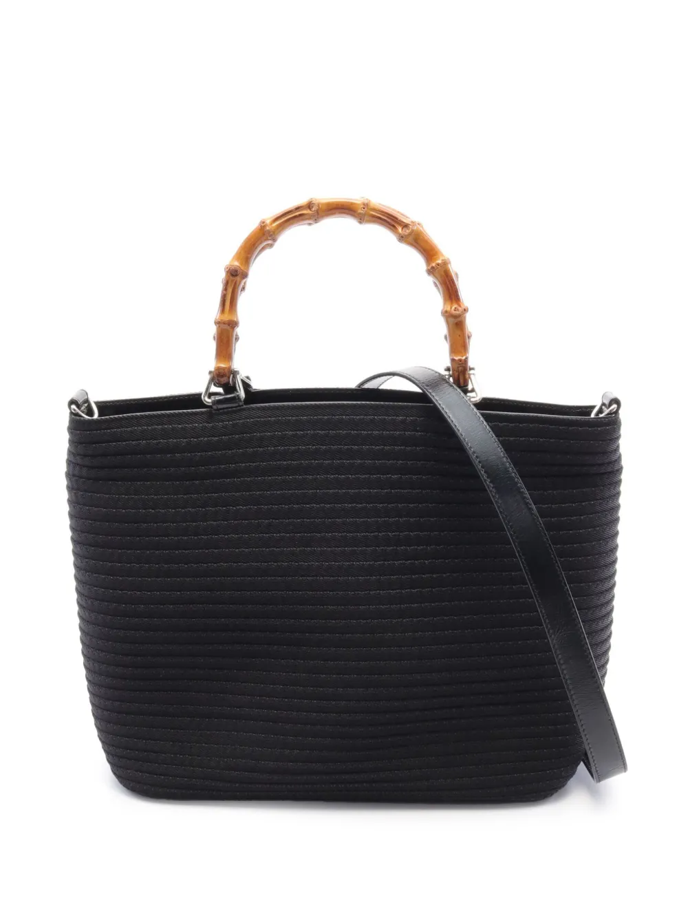 Gucci Pre Owned 2010s Bamboo two way Handbag Black FARFETCH CA