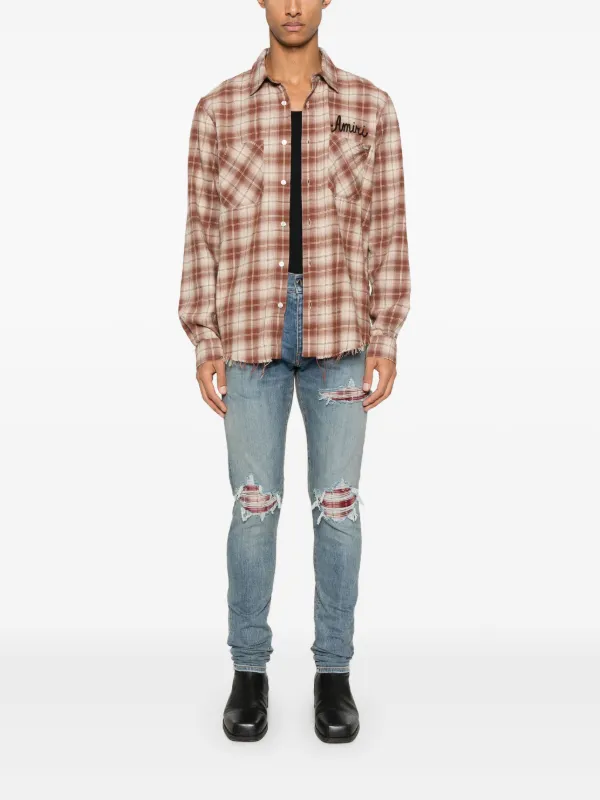 AMIRI Shotgun Flannel Shirt | Brown | FARFETCH JO