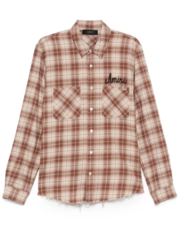 AMIRI Shotgun Flannel Shirt | Brown | FARFETCH
