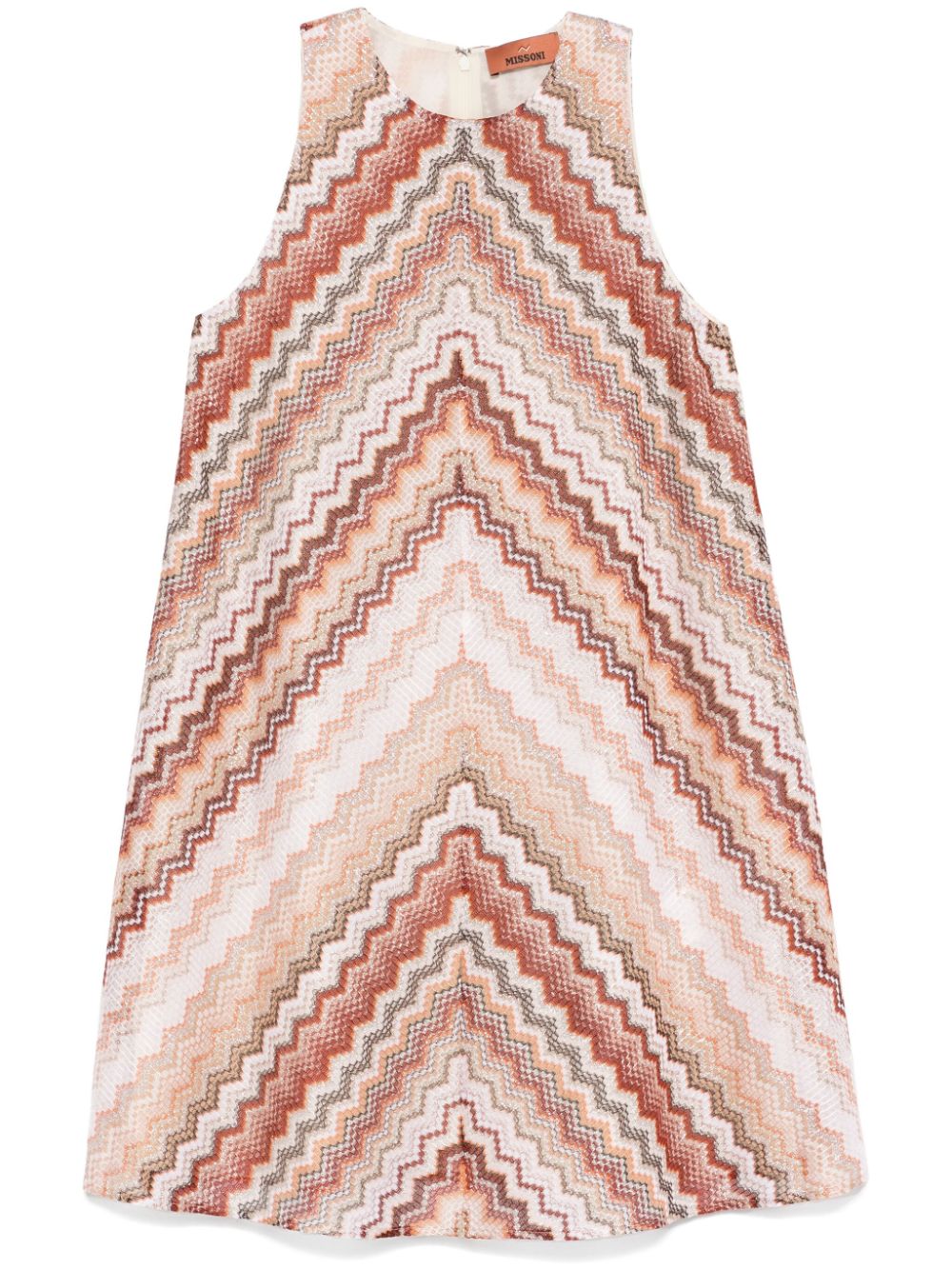 Missoni A-line zigzag patterned dress - Brown