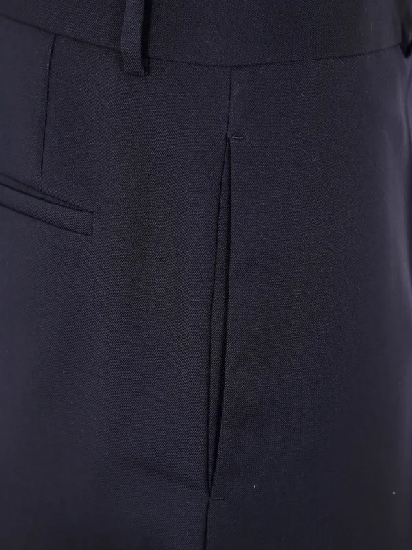 Jil Sander Lightweight Wool Gabardine Trousers | Blue | FARFETCH CA