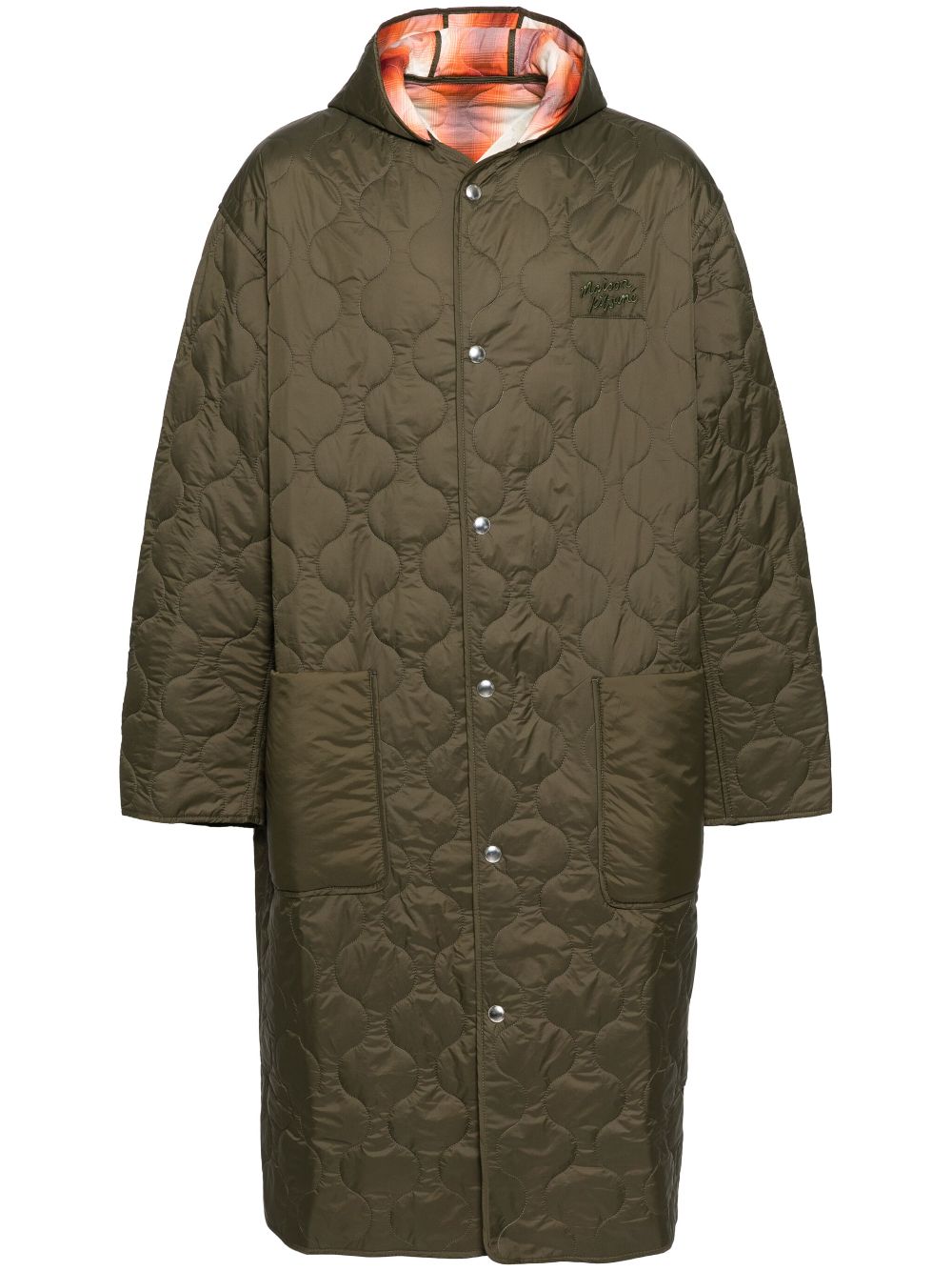 Maison Kitsuné hooded quilted coat - Green