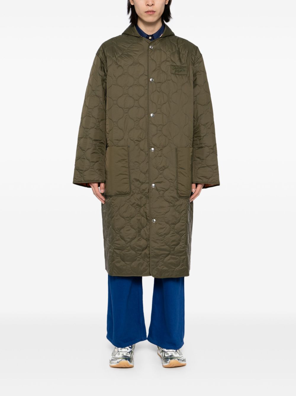 Maison Kitsuné hooded quilted coat - Green