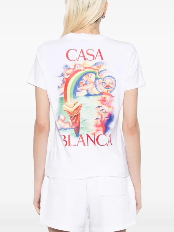 【CASABLANCA】自然教師Tシャツ Casablanca Nature Teacher Printed Cotton T-Shirt | Saks