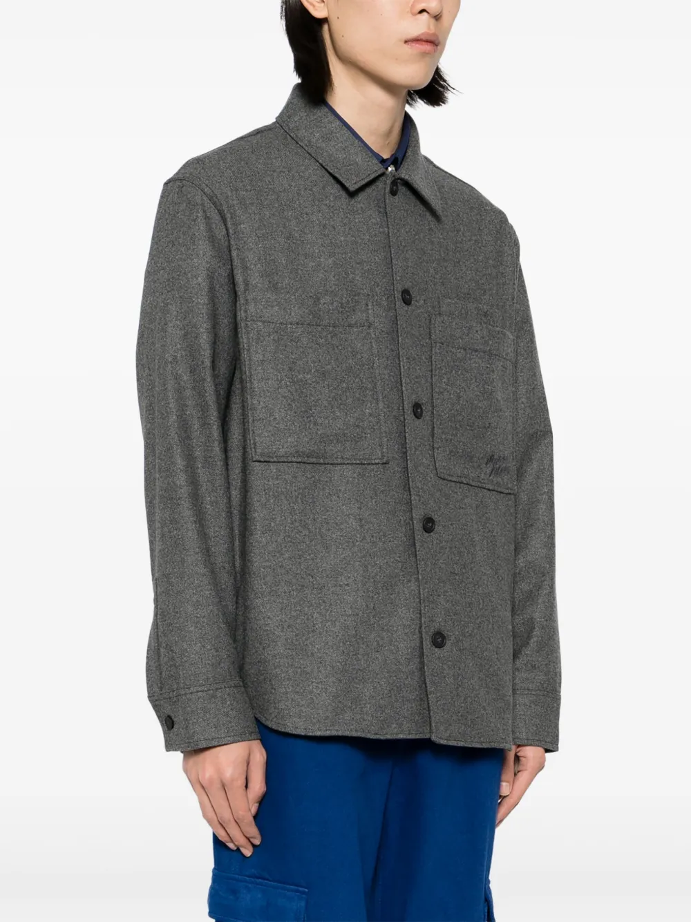 Maison Kitsuné Overhemd met opgestikte zakken Grijs