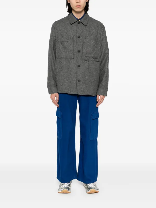 MAISON KITSUNÉ グレー フランネル スーツ チェックのグレーフランネルスーツ。【グレーフランネルのスーツを着る