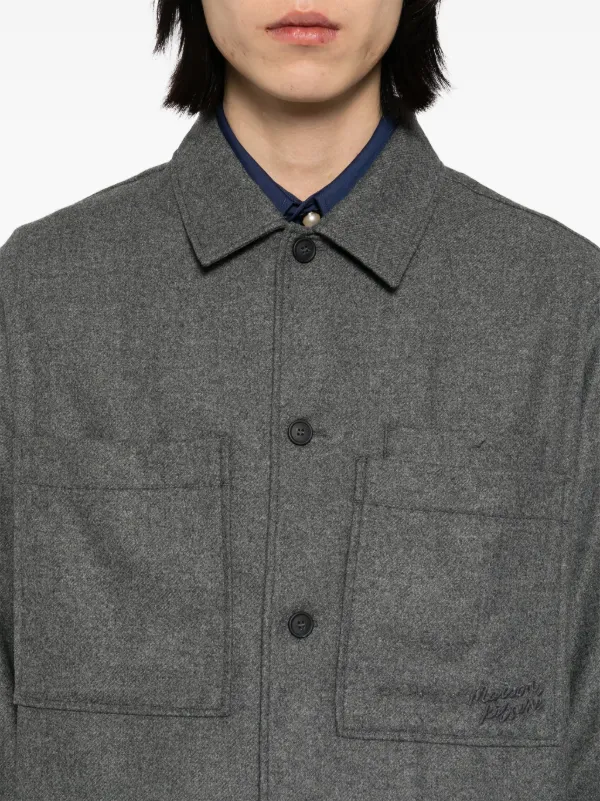 Maison Kitsuné Flannel Shirt Jacket | Grey | FARFETCH