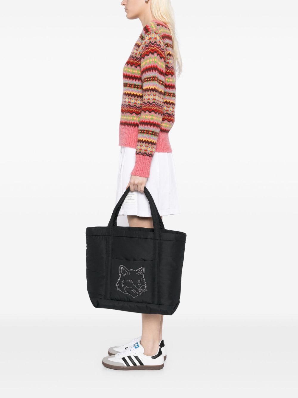 Maison Kitsuné Fox Head medium shopper - Zwart