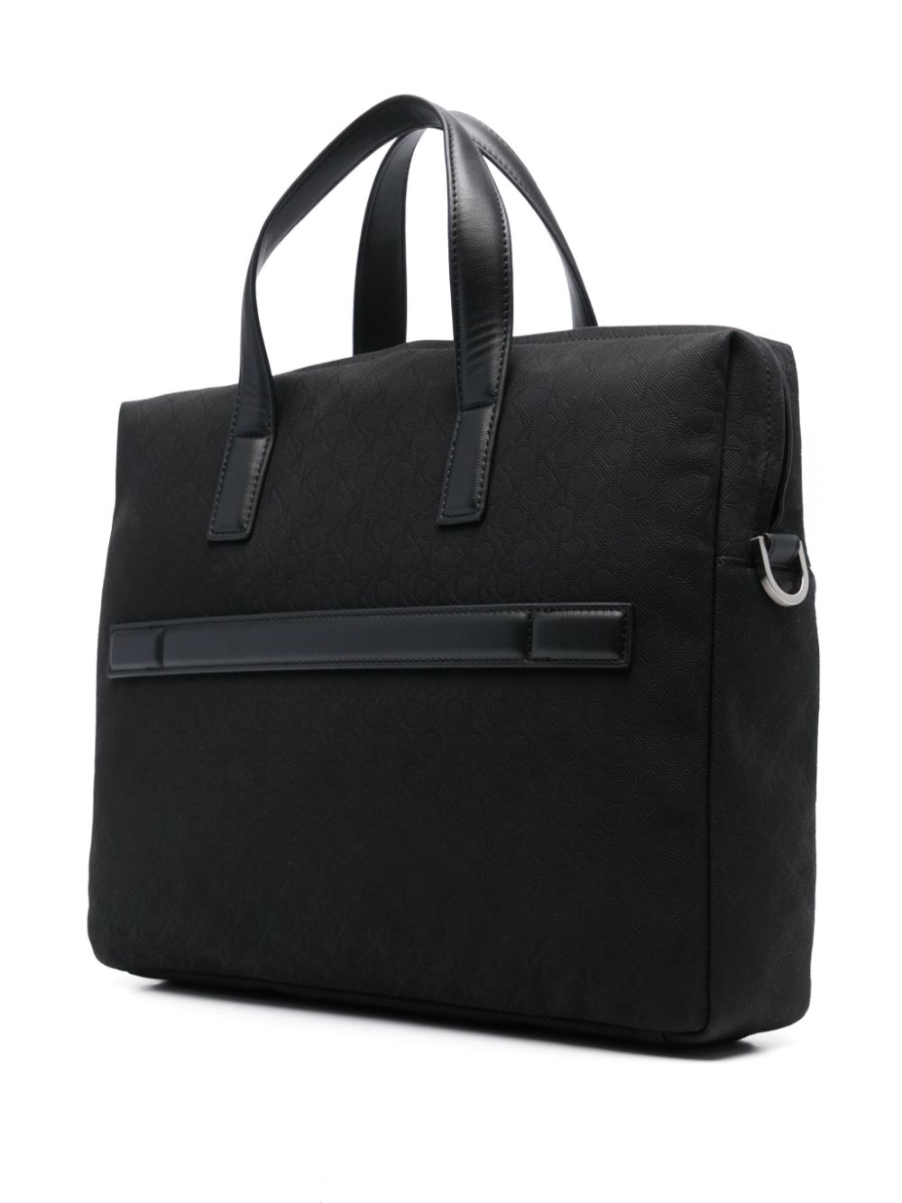 Calvin Klein monogram-pattern laptop bag - Black