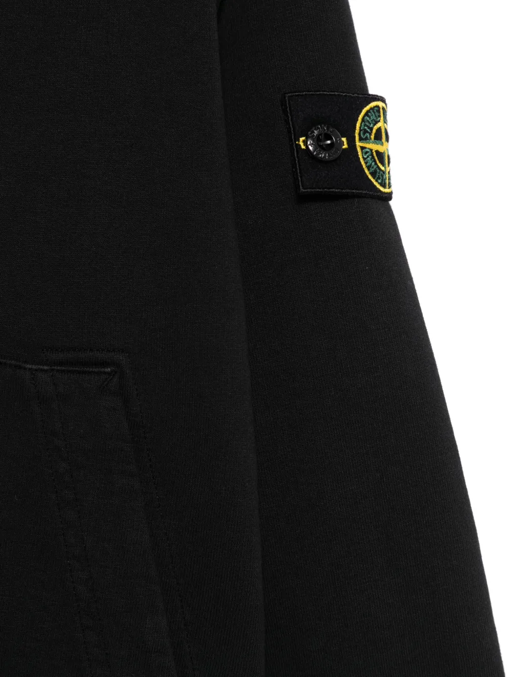 Stone Island Junior Hoodie met Compass-logopatch Zwart