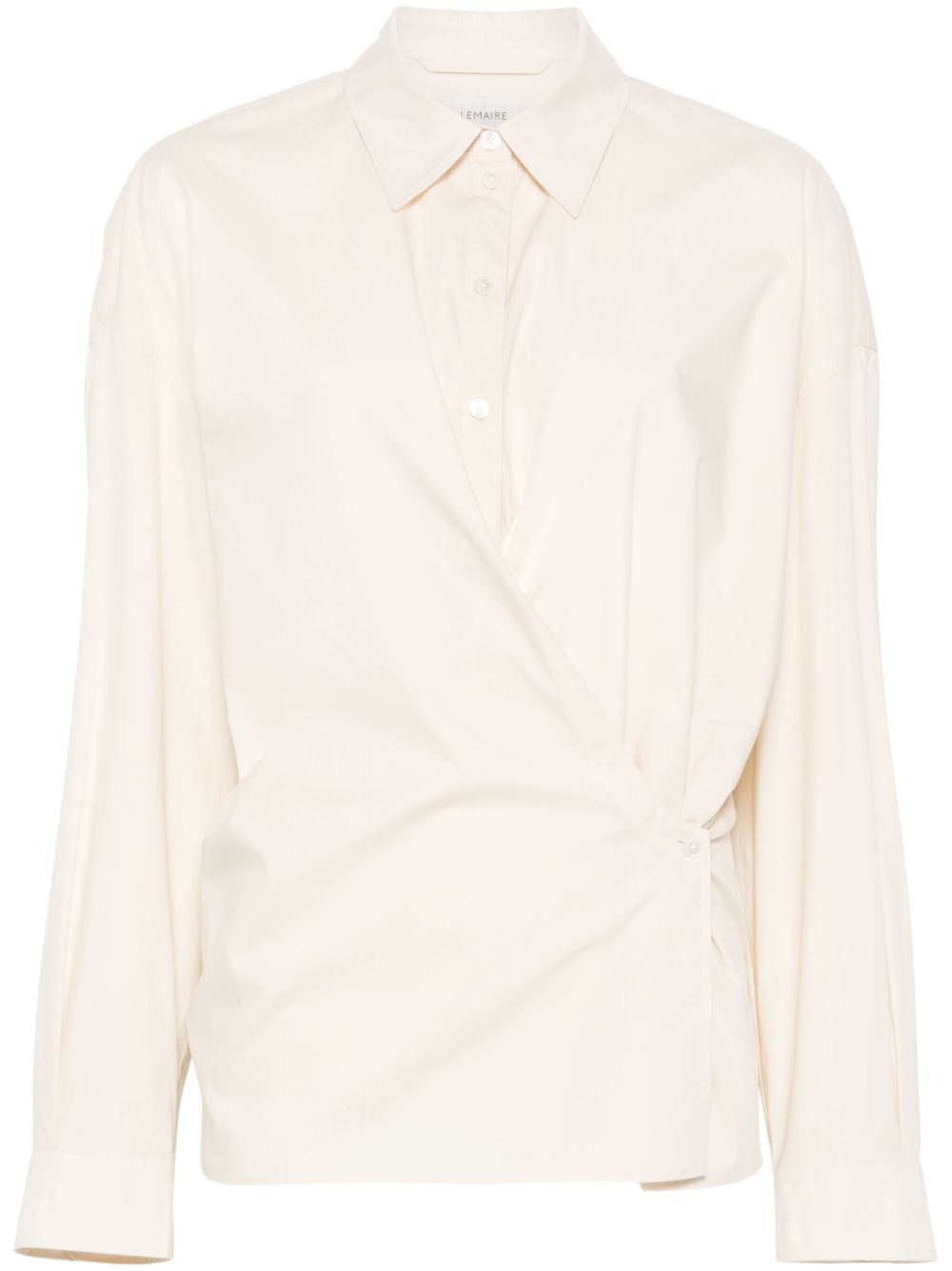 straight-collar twisted shirt