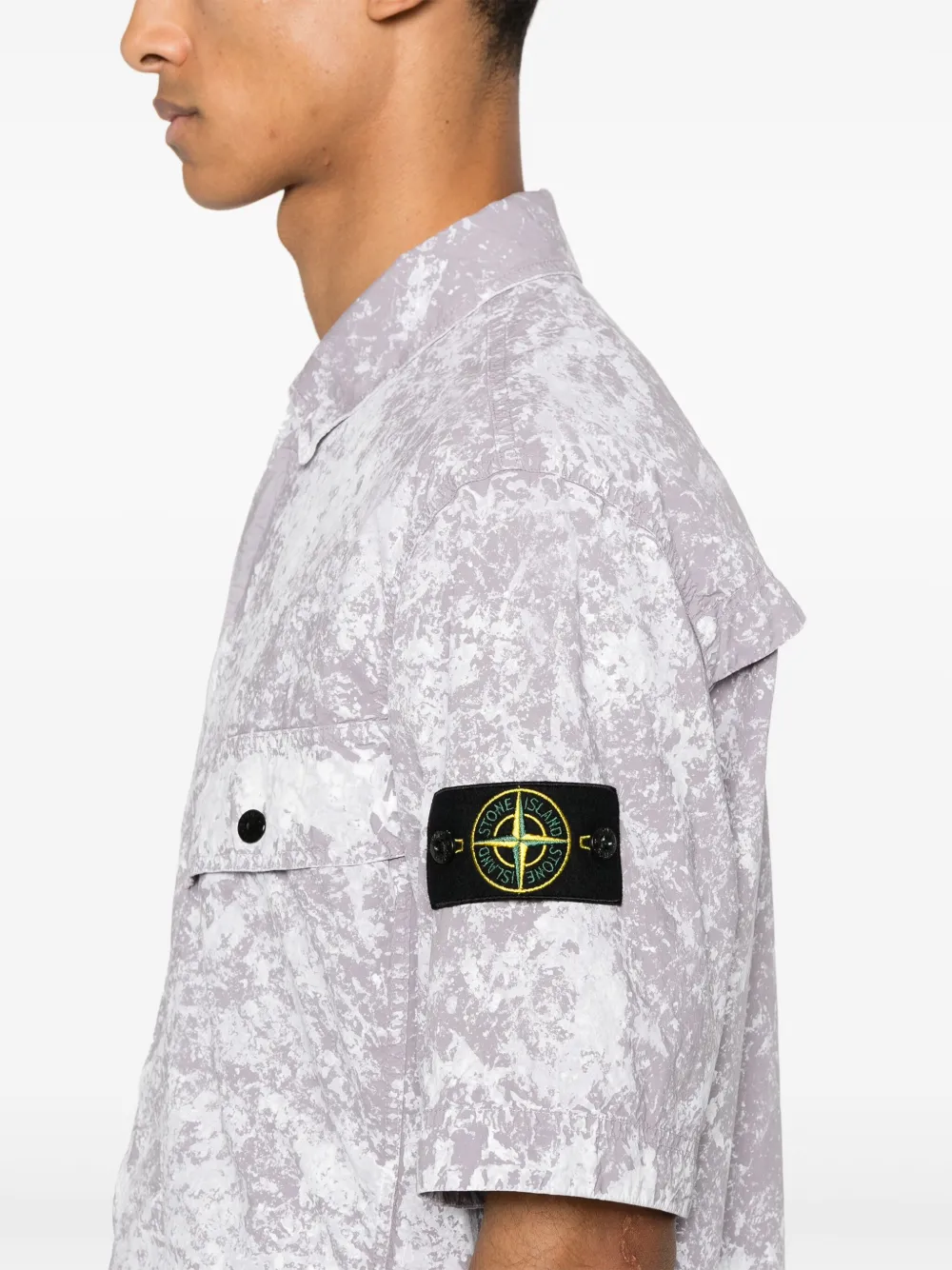 Stone Island Overhemd met Compass-logopatch Paars