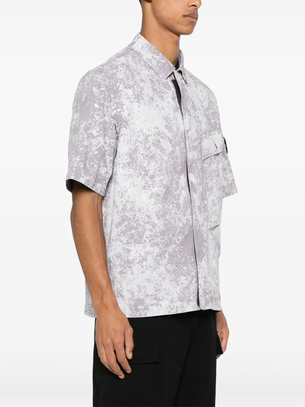 Stone Island Overhemd met Compass-logopatch Paars