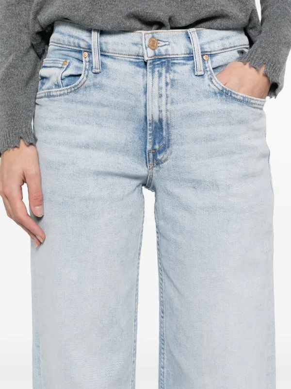 MOTHER The Spinner Zip Sneak Jeans | Blue | FARFETCH