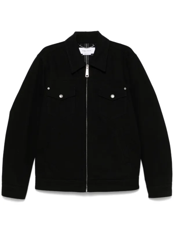 Alexander McQueen デニムジャケット | ブラック | FARFETCH JP
