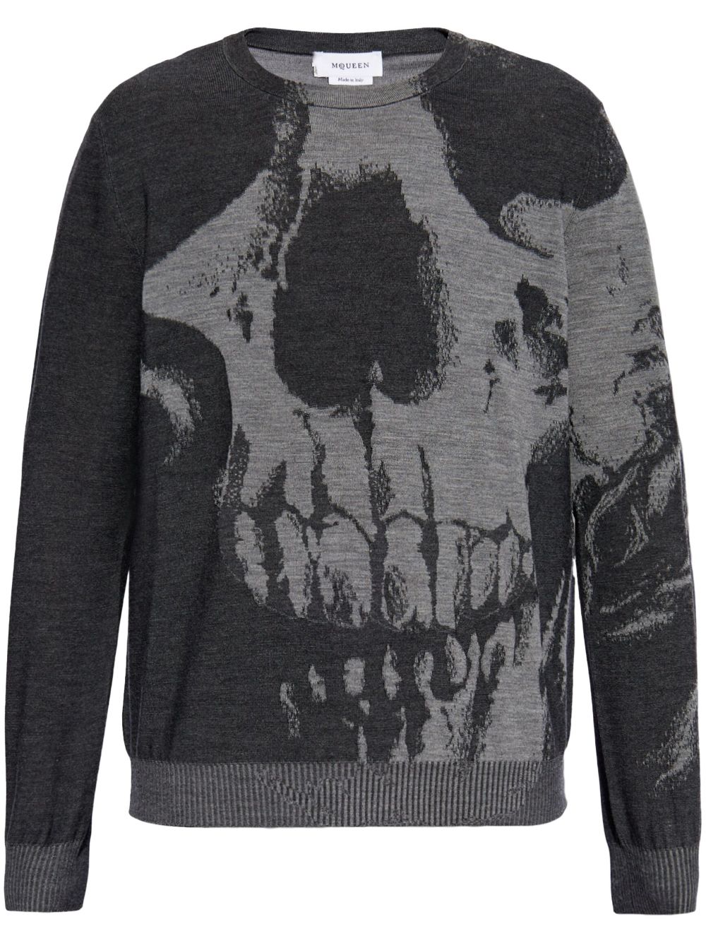 skull-intarsia sweater