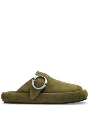 スリッポン ALEXANDER MCQUEEN LEATHER SLIPPERS Alexander McQueen - Shearling-Lined Leather Sandals - Black