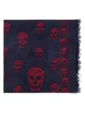 Alexander McQueen skull-print scarf - Blue