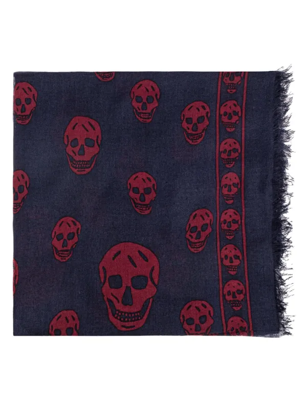 Alexander McQueen スカル スカーフ | ブルー | FARFETCH JP