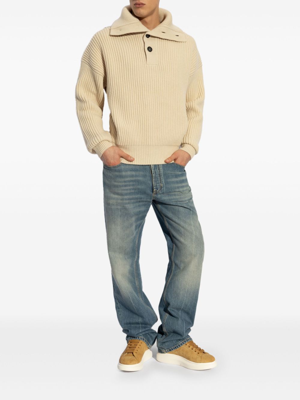 Alexander McQueen ribbed sweater - Beige