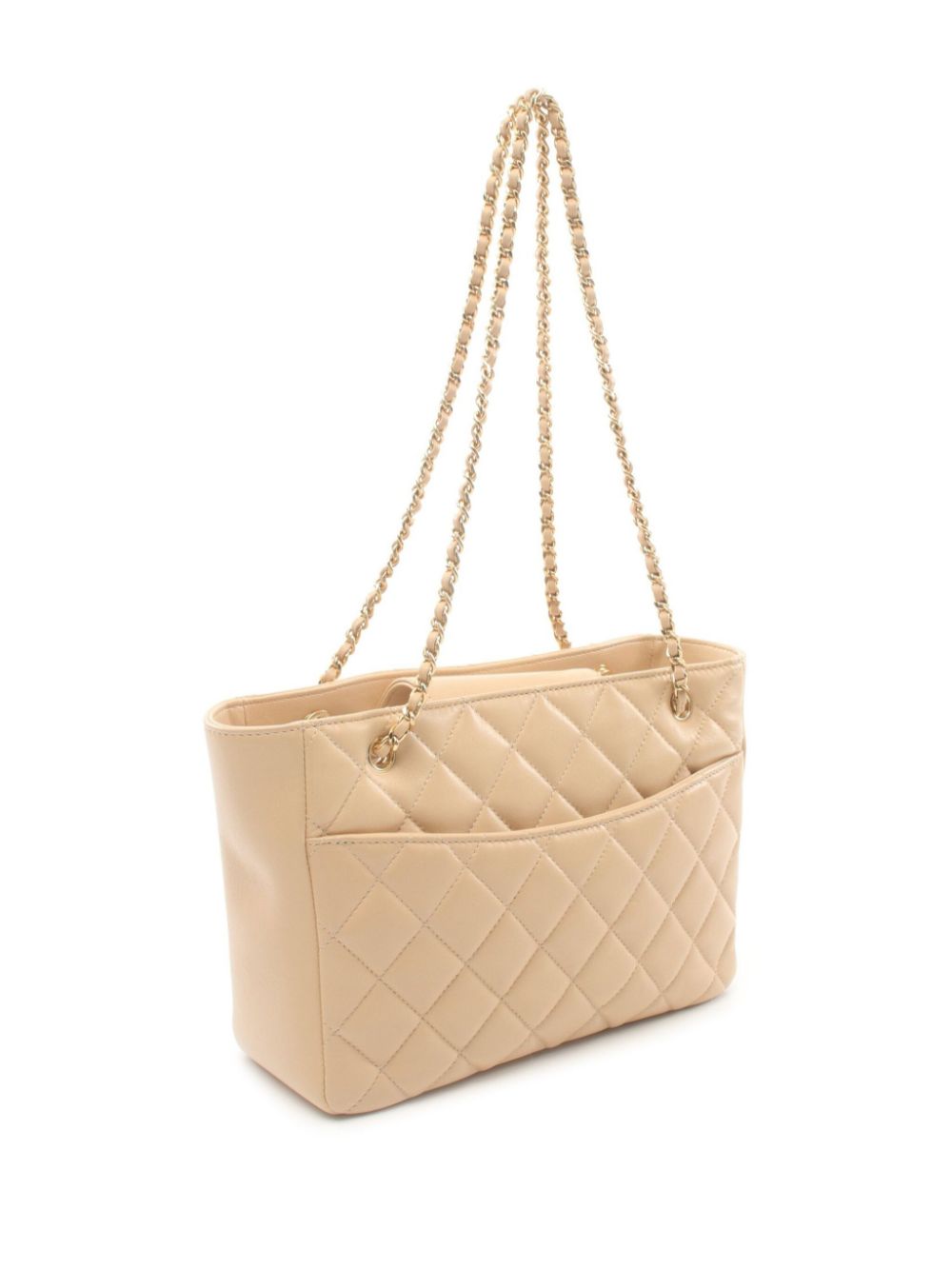 CHANEL Pre-Owned 2021 small diamond-quilted tote bag - Beige