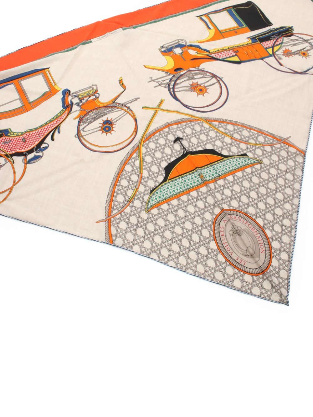 Hermès Pre-Owned 2020s Les Voitures A Transformation scarf - Beige