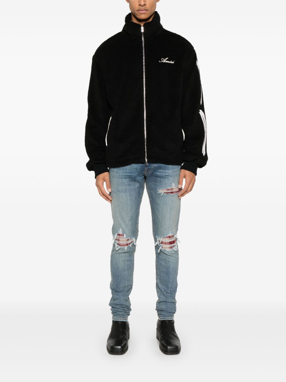 AMIRI Bones fleece jacket - Zwart