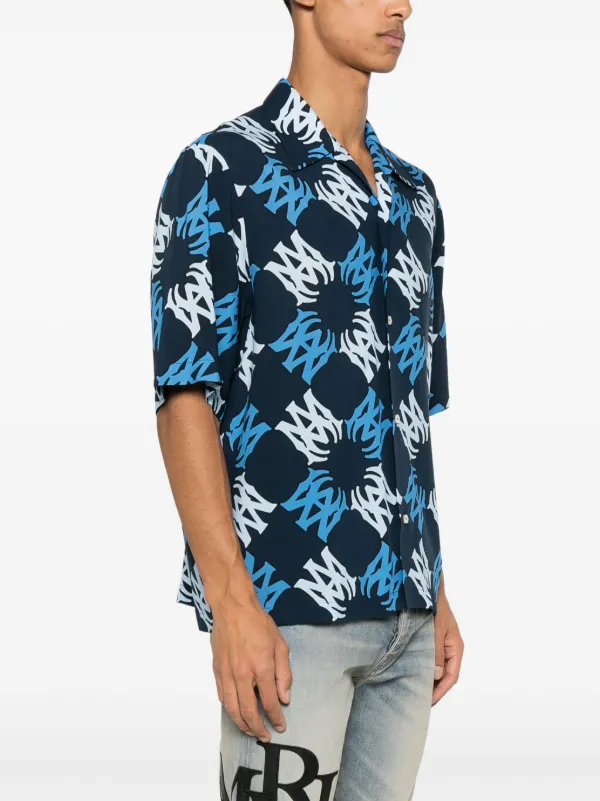 AMIRI MA Quad Bowling Shirt | Blue | FARFETCH
