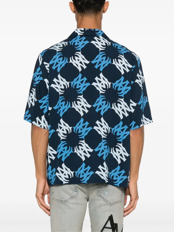 AMIRI MA Quad Bowling Shirt | Blue | FARFETCH
