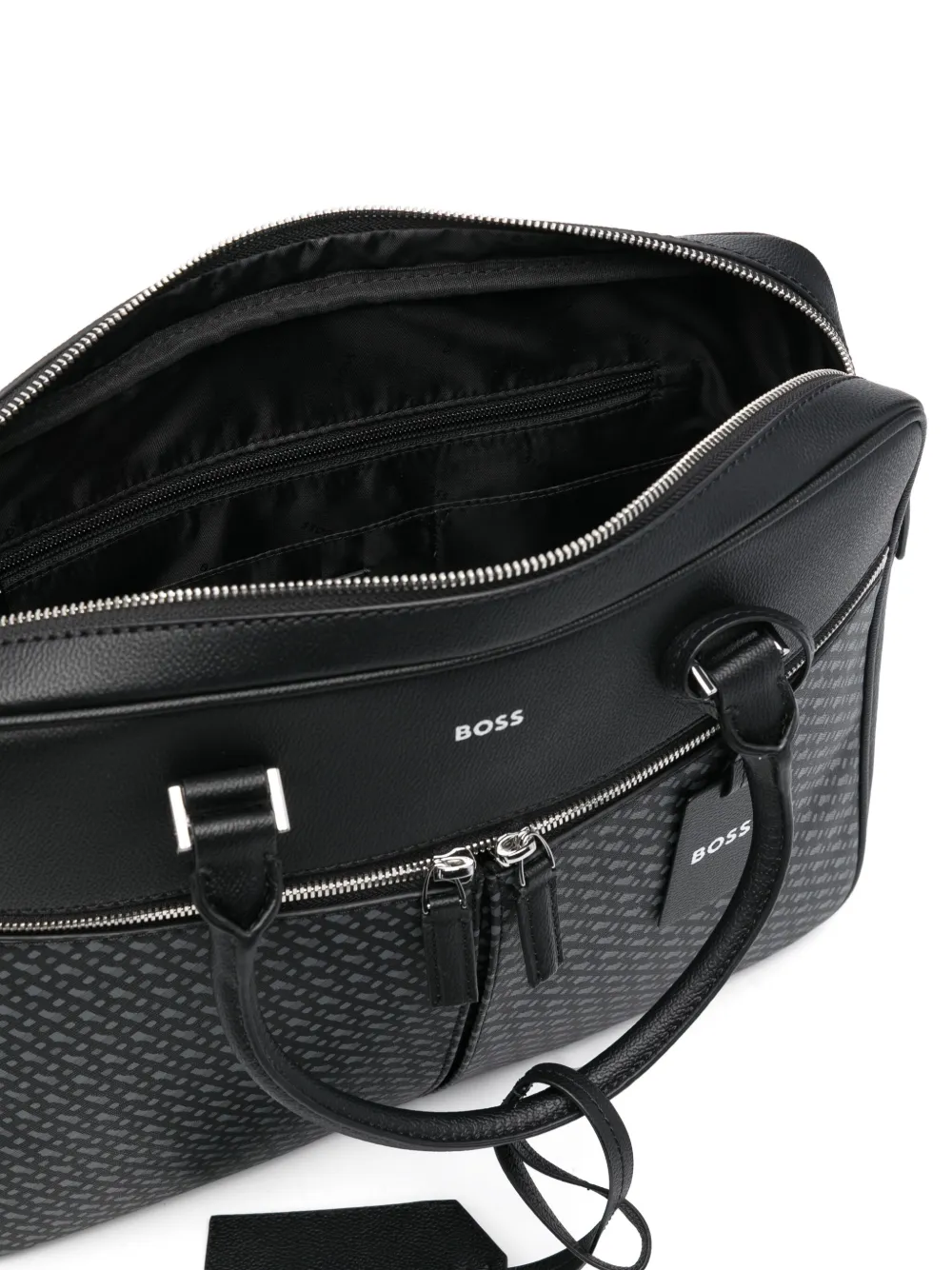 BOSS Laptoptas met monogram-print Zwart