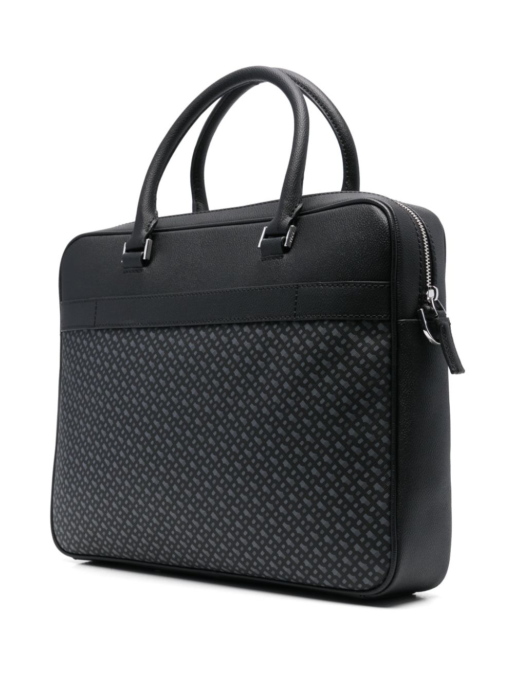 BOSS monogram-pattern laptop bag - Zwart