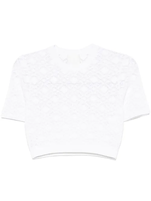 T-shirt crop à motif 72 en jacquard - Givenchy - Modalova