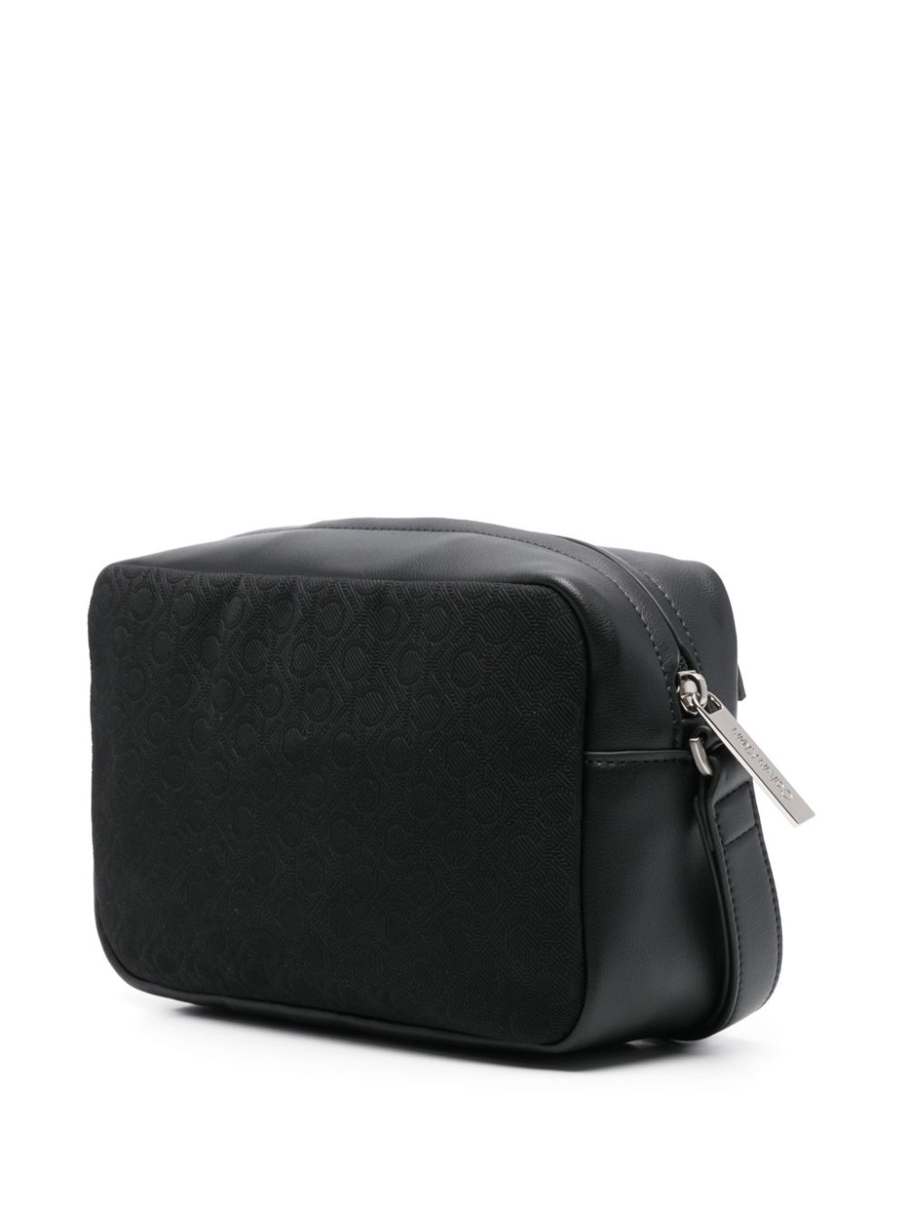 Calvin Klein monogram-pattern wash bag - Black