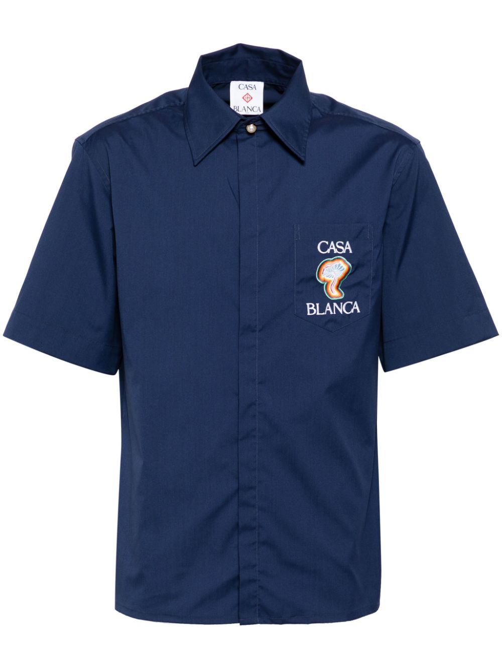 Casablanca embroidered logo shirt - Blue