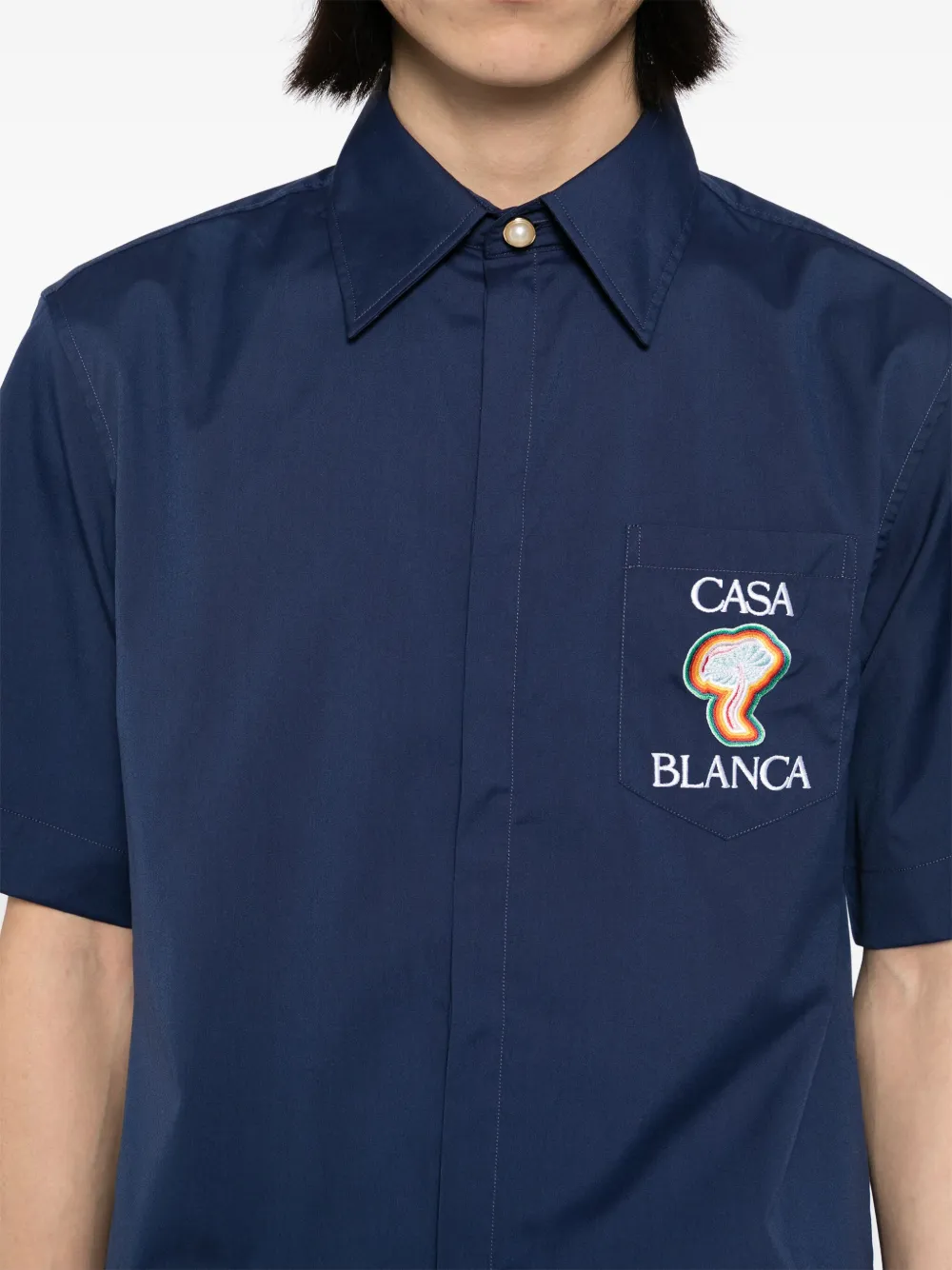 CASABLANCA EMBROIDERED LOGO SHIRT