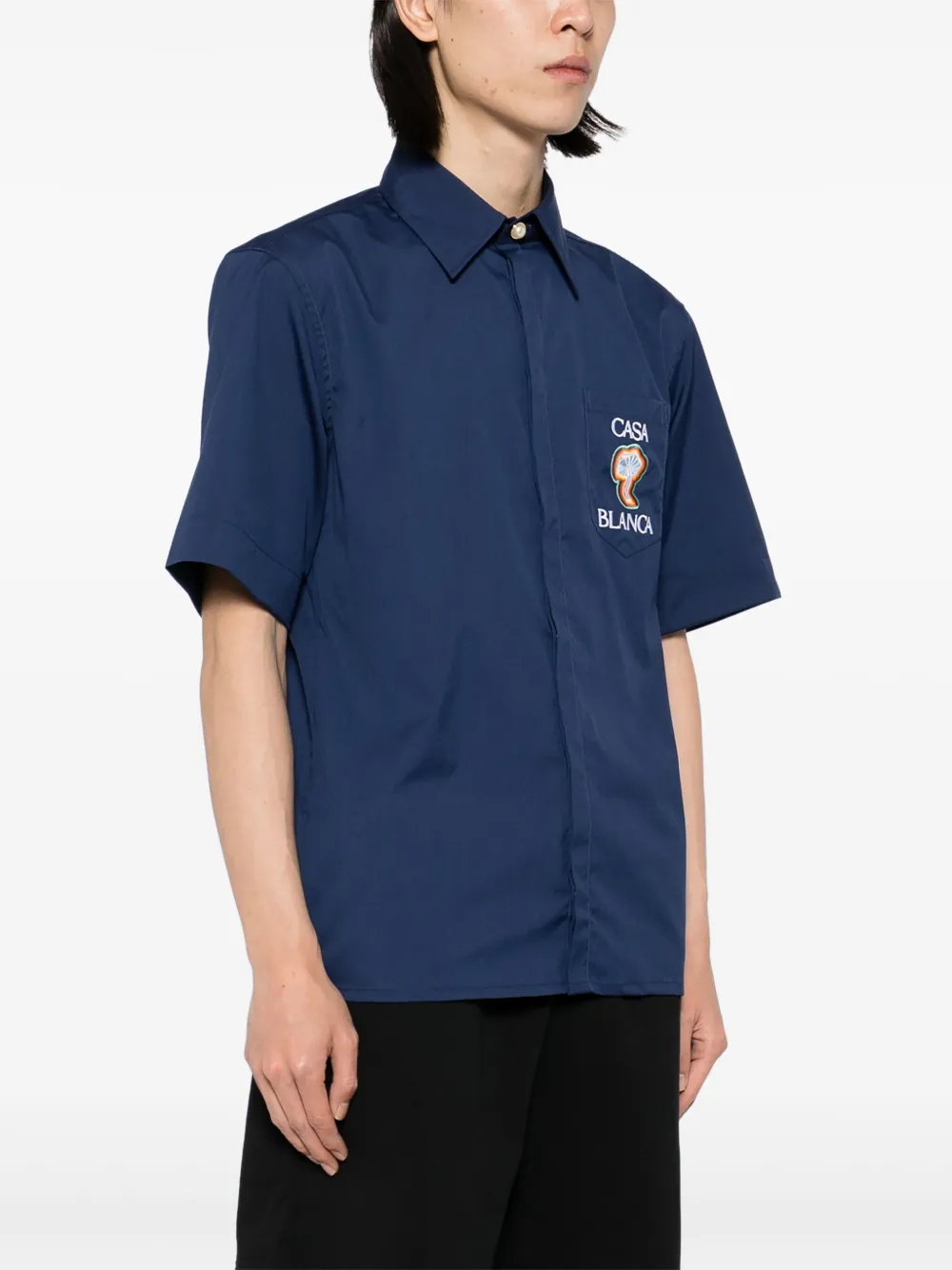 CASABLANCA EMBROIDERED LOGO SHIRT