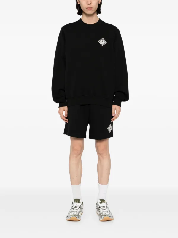 Casablanca Logo Patched Sweatshirt | Black | FARFETCH