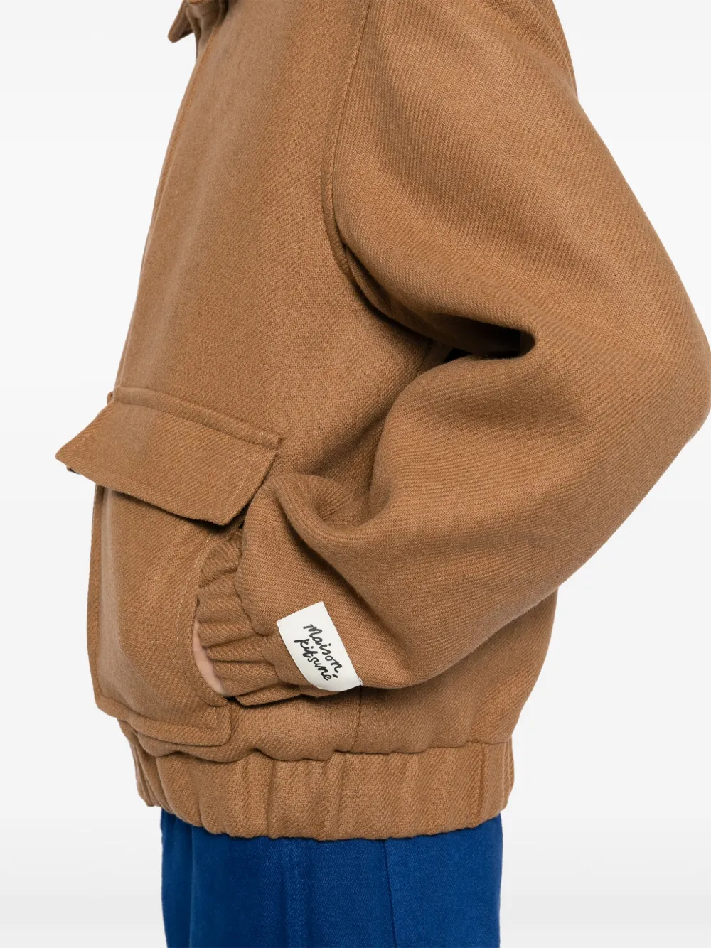 Maison Kitsuné Jack met gespreide kraag Beige